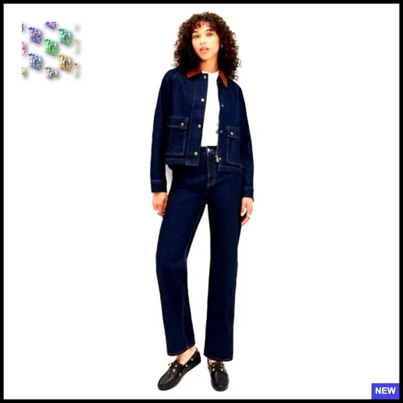Denim Trapeze Jacket Chic Classic Oversized Y2K Retro Casual Wear